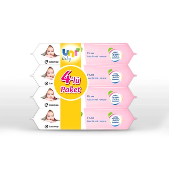Uni Baby Pure Islak Havlu 4'lü 224 Yaprak