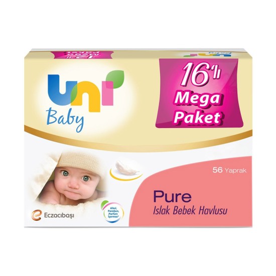 Uni Baby Pure Islak Bebek Havlusu 16'lı Mega Paket 896'lı